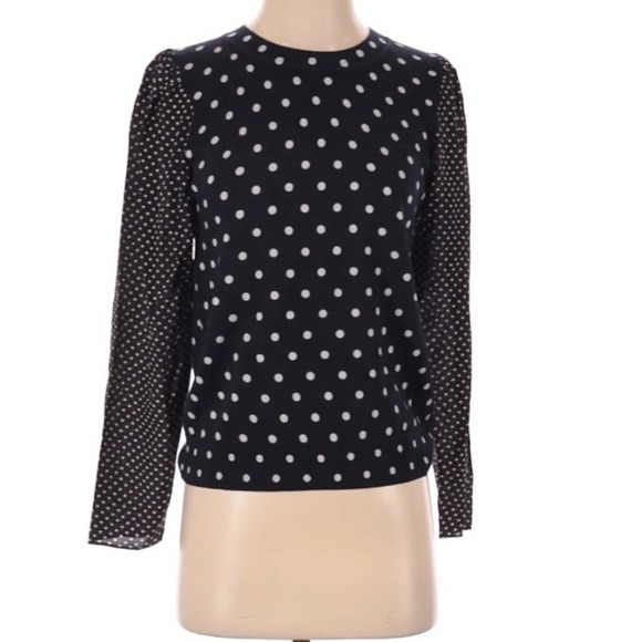 Rebecca Taylor Sweater Wool Silk Polka Dot NWT - Picture 3 of 11
